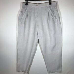 Poetry Women's 12 Off-White 100% Linen Casual Pants
